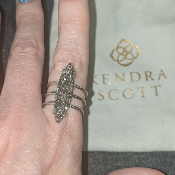 Ava Rose Silver Druzy Triple Ring Sz 7- GORG!! - Picture 5 of 7